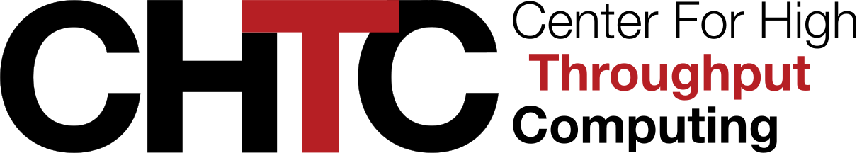 Image of text saying CHTC - Center for High Throughput Computing